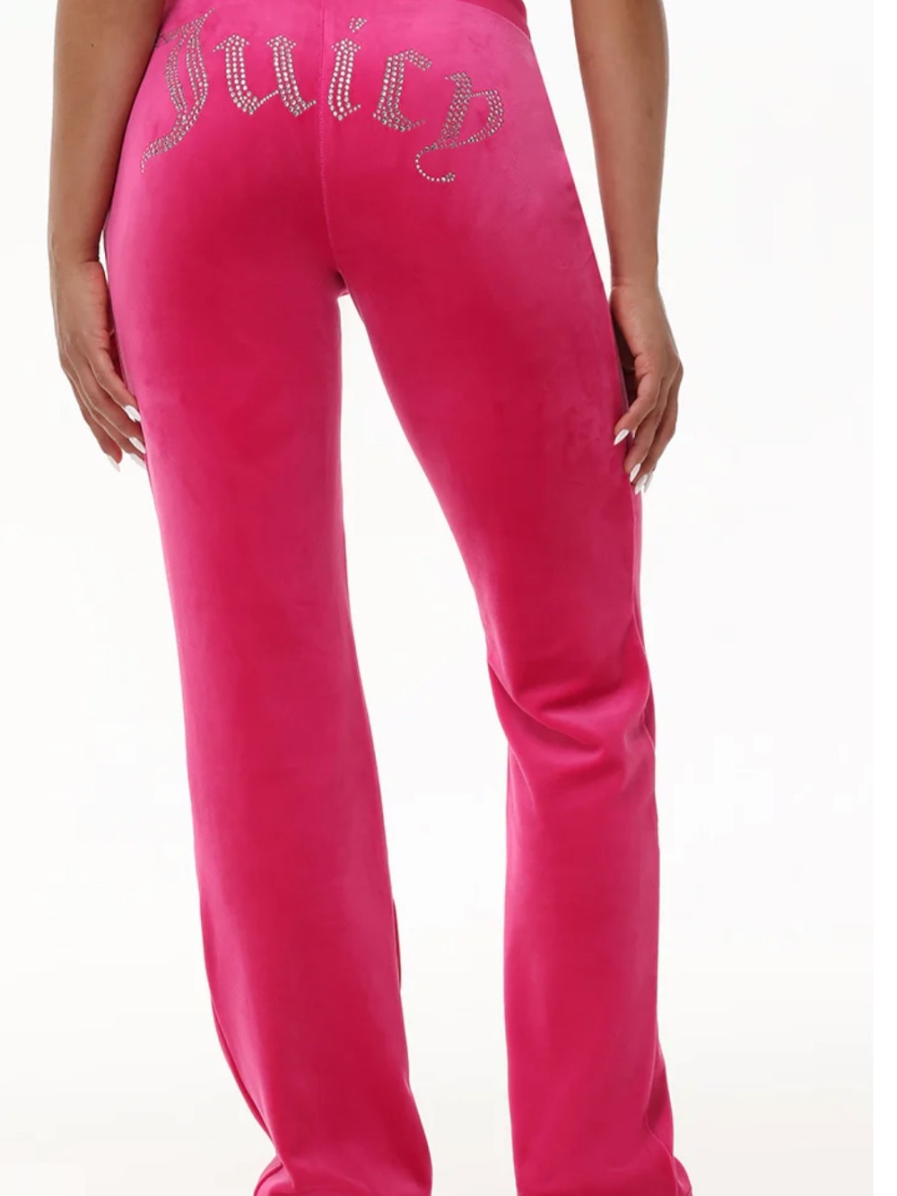 Juicy Couture Hot Pink Velour Rhinestone Logo Track Pants